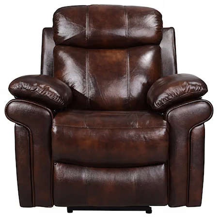 Leather Power Recliner with Power Headrest